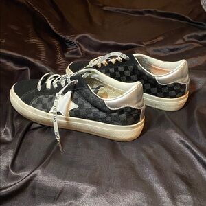 Black and White Checkered Sneakers